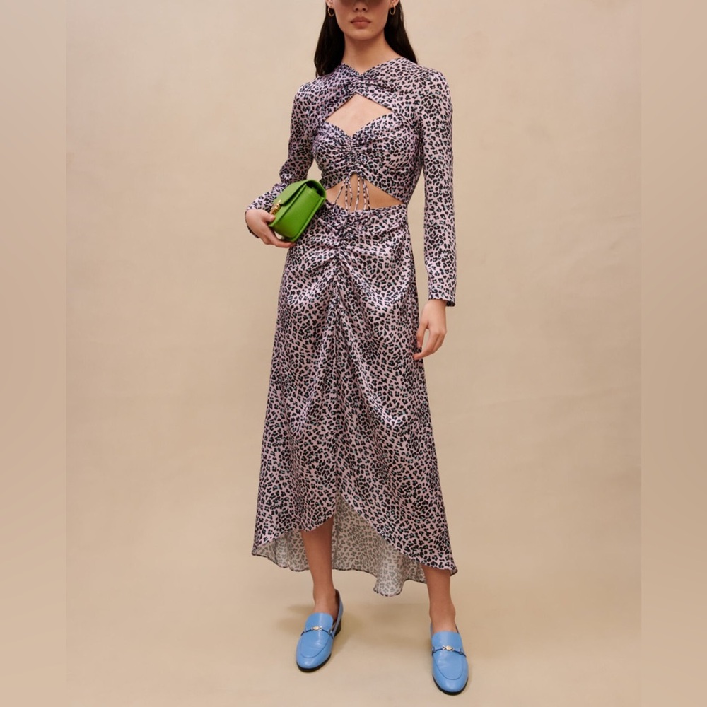 Maje- long satiny cutout, sexy maxi dress. NWT size 42